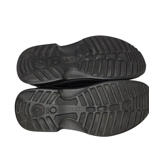 ECCO Fusion Bicycle Toe Tie Black Leather Comfort Shoes Men\'s EU42, US 8/8.5